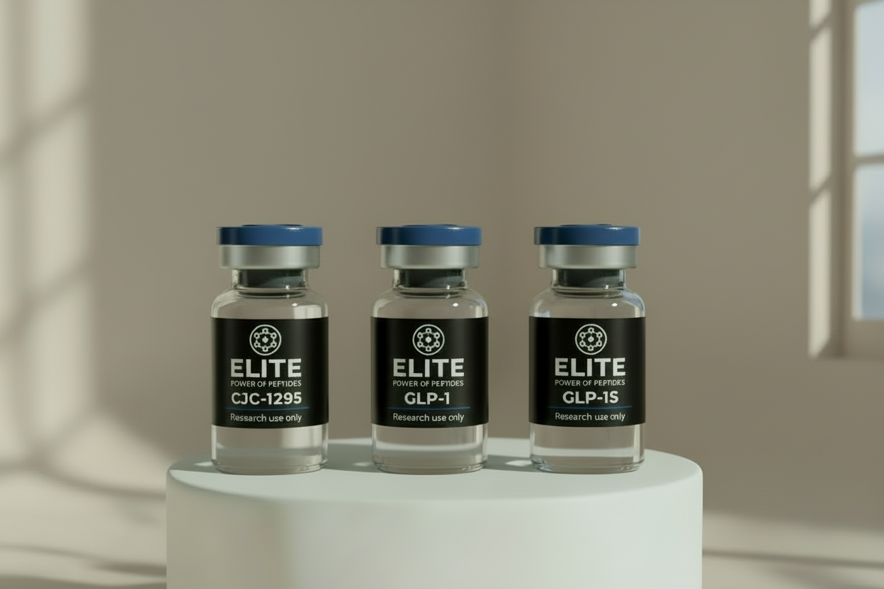 Three vials clean background